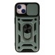 Newface iPhone 15 Kılıf Pars Lens Yüzüklü Silikon - Yeşil