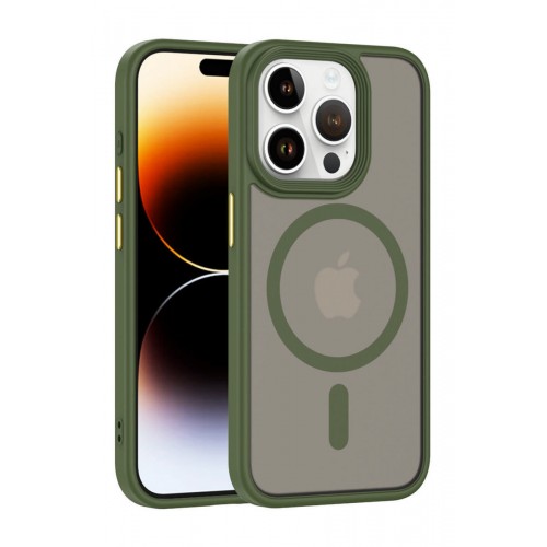 Newface iPhone 15 Pro Max Kılıf Trex Magneticsafe Kapak - Koyu Yeşil Newface iPhone 15 Pro Max Kılıf Trex Magneticsafe Kapak - Koyu Yeşil