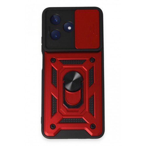 Newface Realme C53 Kılıf Pars Lens Yüzüklü Silikon - Kırmızı Newface Realme C53 Kılıf Pars Lens Yüzüklü Silikon - Kırmızı
