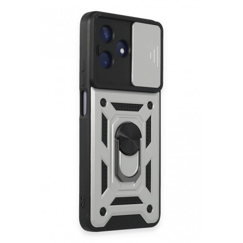 Newface Realme C53 Kılıf Pars Lens Yüzüklü Silikon - Gümüş Newface Realme C53 Kılıf Pars Lens Yüzüklü Silikon - Gümüş