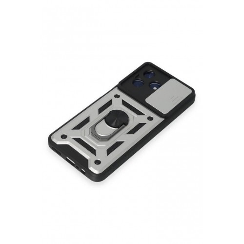 Newface Realme C53 Kılıf Pars Lens Yüzüklü Silikon - Gümüş Newface Realme C53 Kılıf Pars Lens Yüzüklü Silikon - Gümüş