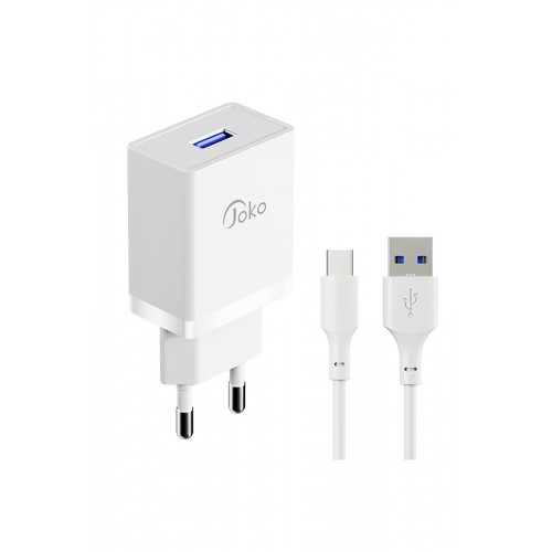 Joko JK77 15W PX18 1M 2.4A Usb to Type-C Kablolu PD Şarj Cihazı Joko JK77 15W PX18 1M 2.4A Usb to Type-C Kablolu PD Şarj Cihazı