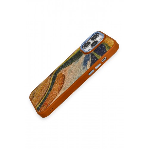 Newface iPhone 12 Pro Max Kılıf Moda Simli Kapak - Kahverengi Newface iPhone 12 Pro Max Kılıf Moda Simli Kapak - Kahverengi