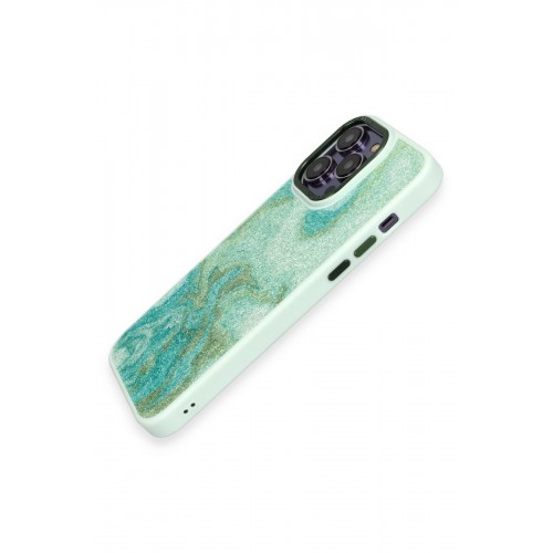 Newface iPhone 12 Pro Max Kılıf Moda Simli Kapak - Yeşil Newface iPhone 12 Pro Max Kılıf Moda Simli Kapak - Yeşil