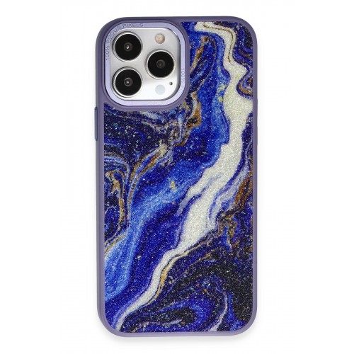 Newface iPhone 12 Pro Max Kılıf Moda Simli Kapak - Mavi Newface iPhone 12 Pro Max Kılıf Moda Simli Kapak - Mavi