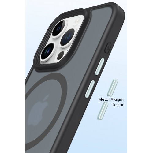 Newface iPhone 15 Pro Max Kılıf Trex Magneticsafe Kapak - Gri Newface iPhone 15 Pro Max Kılıf Trex Magneticsafe Kapak - Gri