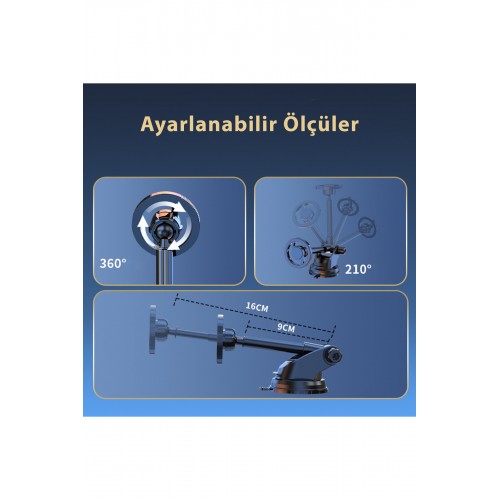 Newface Q33 Ayarlanabilir Yapışkanlı Manyetik Magsafe Araç Tutucu - Siyah Newface Q33 Ayarlanabilir Yapışkanlı Manyetik Magsafe Araç Tutucu - Siyah