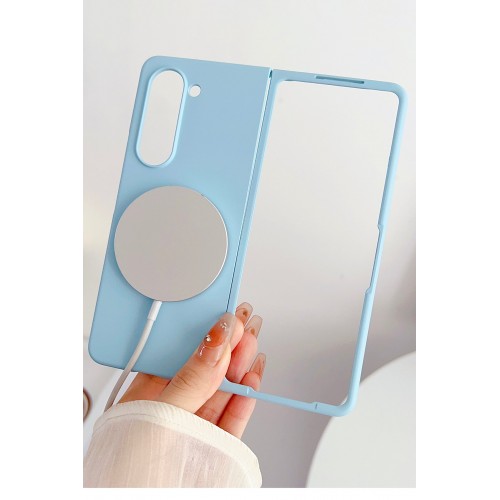 Newface Samsung Galaxy Z Fold 5 Kılıf Mata Fold Kapak - Sierra Blue Newface Samsung Galaxy Z Fold 5 Kılıf Mata Fold Kapak - Sierra Blue