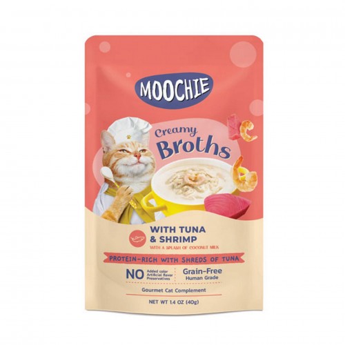 MOOCHIE ÇORBA KEDI ÖDÜLÜ TON-KARIDES 40 GR X 4 ADET MOOCHIE ÇORBA KEDI ÖDÜLÜ TON-KARIDES 40 GR X 4 ADET