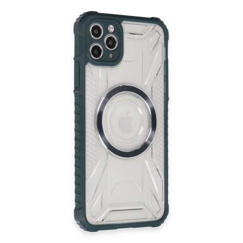 Newface iPhone 11 Pro Max Kılıf Prag Magneticsafe Kapak - Koyu Yeşil Newface iPhone 11 Pro Max Kılıf Prag Magneticsafe Kapak - Koyu Yeşil