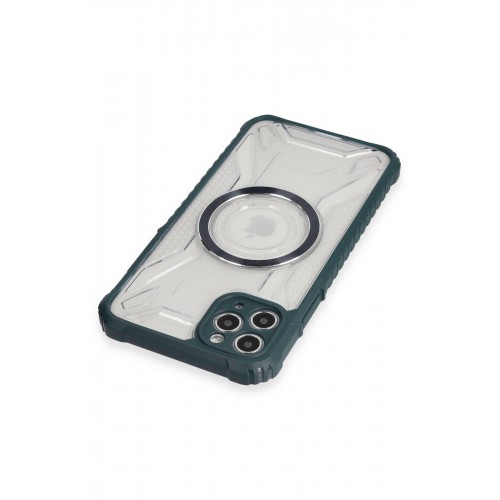 Newface iPhone 11 Pro Max Kılıf Prag Magneticsafe Kapak - Koyu Yeşil Newface iPhone 11 Pro Max Kılıf Prag Magneticsafe Kapak - Koyu Yeşil