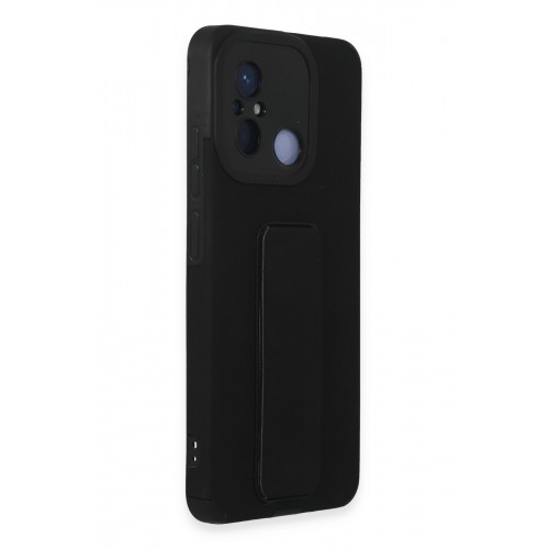 Newface Xiaomi Redmi 12C Kılıf Mega Standlı Silikon - Siyah Newface Xiaomi Redmi 12C Kılıf Mega Standlı Silikon - Siyah