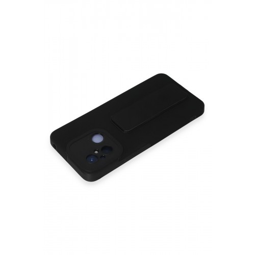 Newface Xiaomi Redmi 12C Kılıf Mega Standlı Silikon - Siyah Newface Xiaomi Redmi 12C Kılıf Mega Standlı Silikon - Siyah