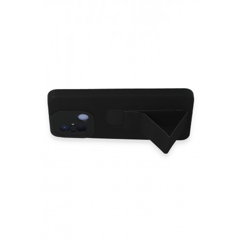 Newface Xiaomi Redmi 12C Kılıf Mega Standlı Silikon - Siyah Newface Xiaomi Redmi 12C Kılıf Mega Standlı Silikon - Siyah