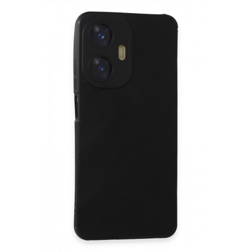 Newface Realme C55 Kılıf Loop Deri Silikon - Siyah