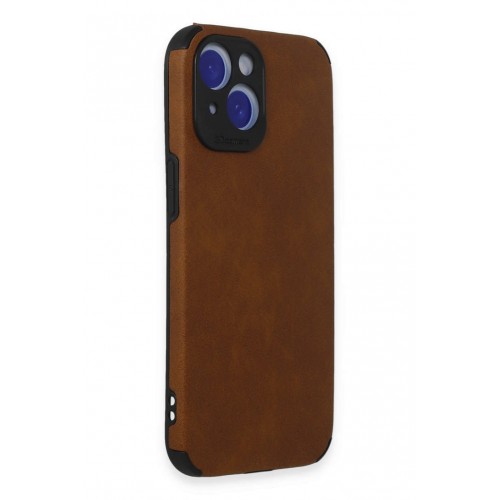 Newface iPhone 15 Kılıf Loop Deri Silikon - Kahverengi Newface iPhone 15 Kılıf Loop Deri Silikon - Kahverengi