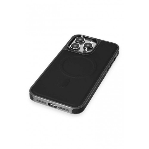 Newface iPhone 15 Pro Kılıf Ozzi Magsafe Deri Kapak - Siyah Newface iPhone 15 Pro Kılıf Ozzi Magsafe Deri Kapak - Siyah