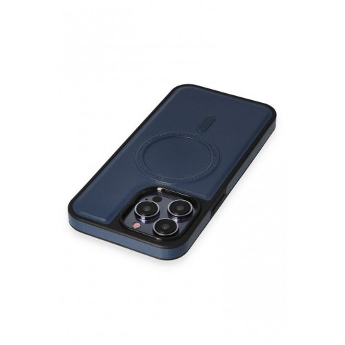 Newface iPhone 15 Pro Kılıf Ozzi Magsafe Deri Kapak - Lacivert Newface iPhone 15 Pro Kılıf Ozzi Magsafe Deri Kapak - Lacivert