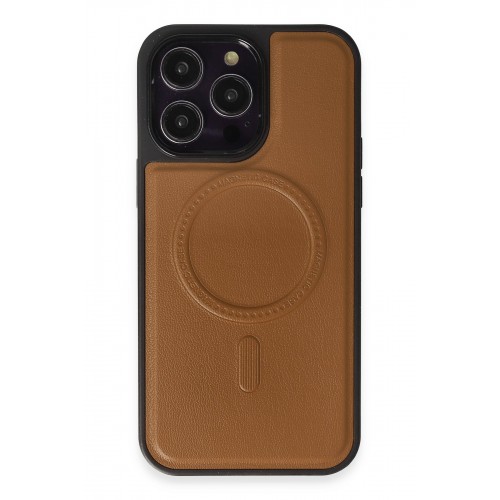 Newface iPhone 15 Pro Kılıf Ozzi Magsafe Deri Kapak - Taba Newface iPhone 15 Pro Kılıf Ozzi Magsafe Deri Kapak - Taba