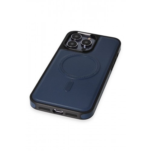 Newface iPhone 15 Pro Max Kılıf Ozzi Magsafe Deri Kapak - Lacivert Newface iPhone 15 Pro Max Kılıf Ozzi Magsafe Deri Kapak - Lacivert