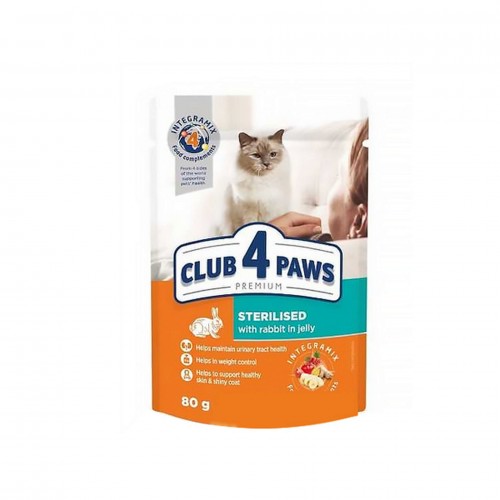 CLUB4PAWS KISIR KEDILER İÇIN TAVŞANLI YAŞ MAMA 80 GR X 3 ADET CLUB4PAWS KISIR KEDILER İÇIN TAVŞANLI YAŞ MAMA 80 GR X 3 ADET