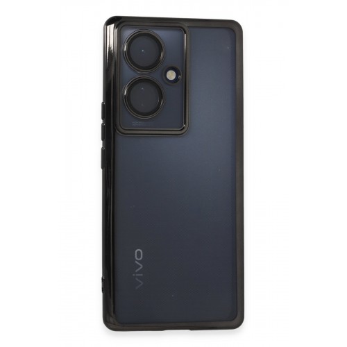 Newface Vivo V29 Lite Kılıf Razer Lensli Silikon - Siyah