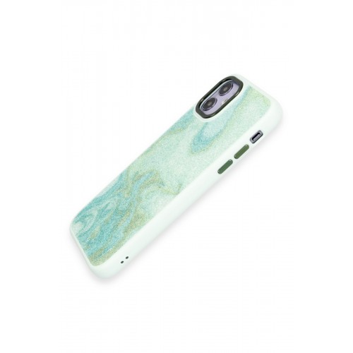 Newface iPhone 12 Kılıf Moda Simli Kapak - Yeşil Newface iPhone 12 Kılıf Moda Simli Kapak - Yeşil