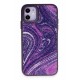 Newface iPhone 12 Kılıf Moda Simli Kapak - Derin Mor