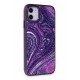 Newface iPhone 12 Kılıf Moda Simli Kapak - Derin Mor
