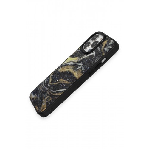 Newface iPhone 12 Pro Kılıf Moda Simli Kapak - Siyah Newface iPhone 12 Pro Kılıf Moda Simli Kapak - Siyah