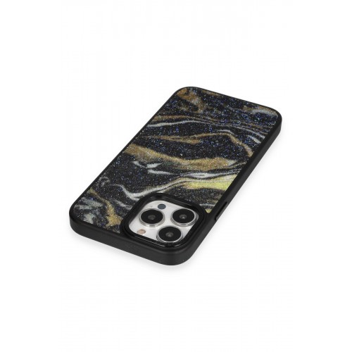 Newface iPhone 12 Pro Kılıf Moda Simli Kapak - Siyah Newface iPhone 12 Pro Kılıf Moda Simli Kapak - Siyah