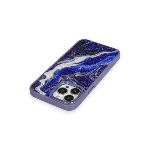 Newface iPhone 12 Pro Kılıf Moda Simli Kapak - Mavi Newface iPhone 12 Pro Kılıf Moda Simli Kapak - Mavi