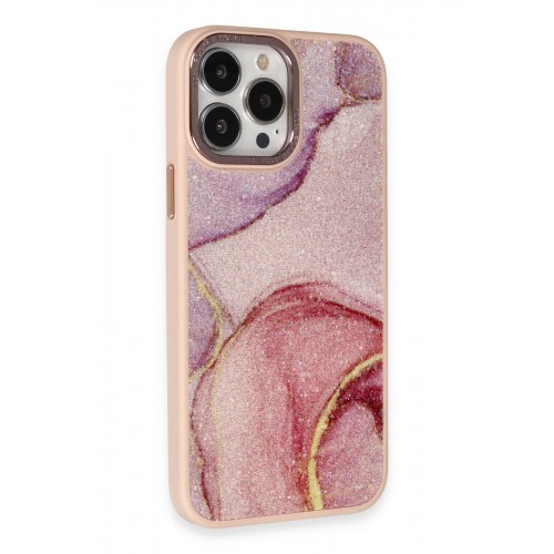 Newface iPhone 12 Pro Kılıf Moda Simli Kapak - Rose Newface iPhone 12 Pro Kılıf Moda Simli Kapak - Rose