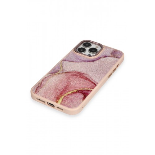 Newface iPhone 12 Pro Kılıf Moda Simli Kapak - Rose Newface iPhone 12 Pro Kılıf Moda Simli Kapak - Rose