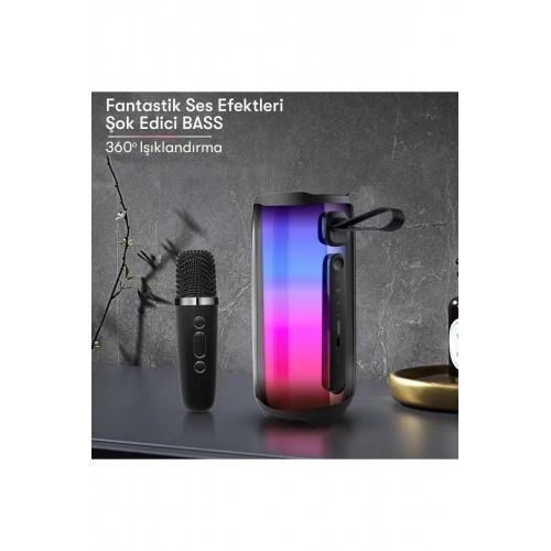 Newface Pluse 5 Mikrofonlu Rgb FM Kablosuz Hoparlör - Siyah Newface Pluse 5 Mikrofonlu Rgb FM Kablosuz Hoparlör - Siyah
