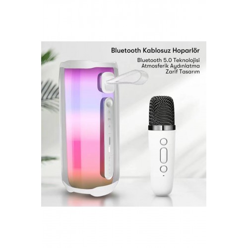 Newface Pluse 5 Mikrofonlu Rgb FM Kablosuz Hoparlör - Siyah Newface Pluse 5 Mikrofonlu Rgb FM Kablosuz Hoparlör - Siyah