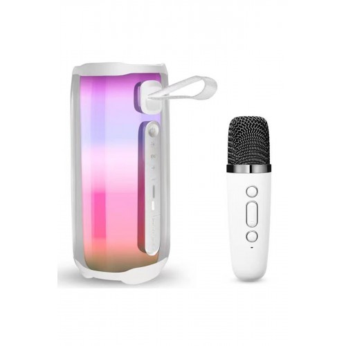 Newface Pluse 5 Mikrofonlu Rgb FM Kablosuz Hoparlör - Beyaz