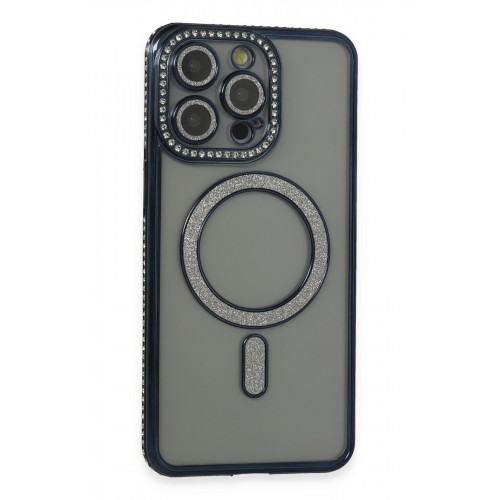 Newface iPhone 15 Pro Kılıf Joke Simli Magneticsafe Kılıf - Lacivert Newface iPhone 15 Pro Kılıf Joke Simli Magneticsafe Kılıf - Lacivert