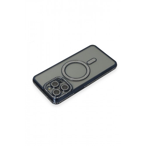 Newface iPhone 15 Pro Kılıf Joke Simli Magneticsafe Kılıf - Lacivert Newface iPhone 15 Pro Kılıf Joke Simli Magneticsafe Kılıf - Lacivert