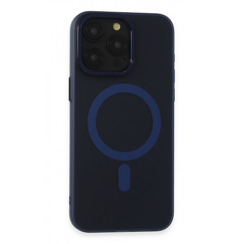 Newface iPhone 15 Pro Max Kılıf Lodos Magneticsafe Mat Kapak - Mavi