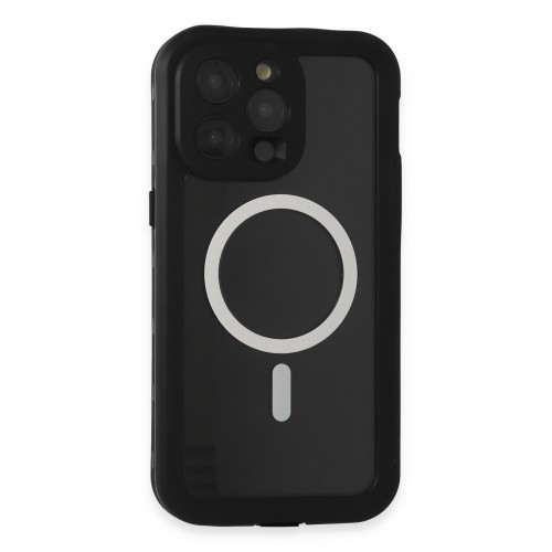 Newface iPhone 15 Pro Max Kılıf Red Pepper Magneticsafe Su Geçirmez Kılıf - Siyah-Gri