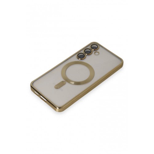 Newface Samsung Galaxy S24 Kılıf Kross Magneticsafe Kapak - Gold Newface Samsung Galaxy S24 Kılıf Kross Magneticsafe Kapak - Gold