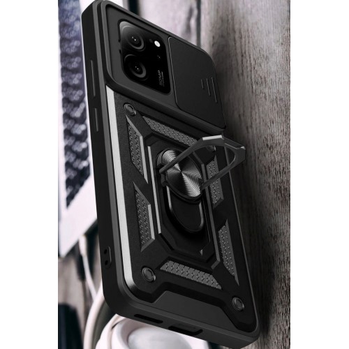 Newface Xiaomi Mi 13T Kılıf Pars Lens Yüzüklü Silikon - Siyah Newface Xiaomi Mi 13T Kılıf Pars Lens Yüzüklü Silikon - Siyah