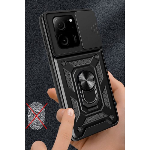 Newface Xiaomi Mi 13T Pro Kılıf Pars Lens Yüzüklü Silikon - Siyah Newface Xiaomi Mi 13T Pro Kılıf Pars Lens Yüzüklü Silikon - Siyah