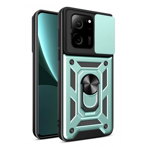 Newface Xiaomi Mi 13T Pro Kılıf Pars Lens Yüzüklü Silikon - Yeşil