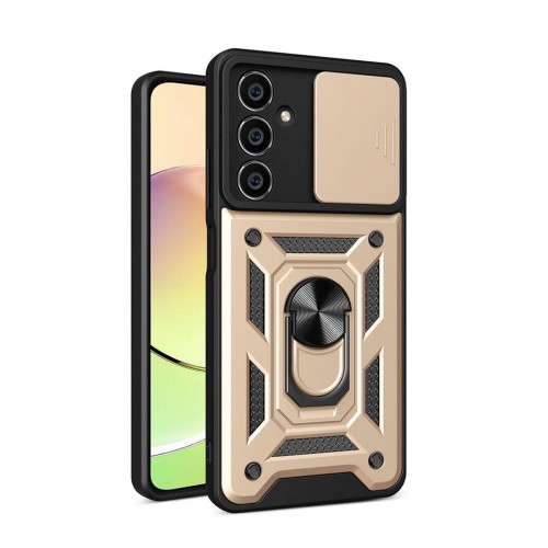 Newface Samsung Galaxy A05 Kılıf Pars Lens Yüzüklü Silikon - Gold Newface Samsung Galaxy A05 Kılıf Pars Lens Yüzüklü Silikon - Gold