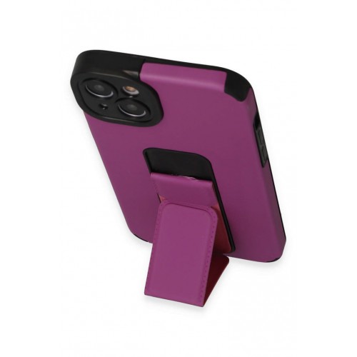 Newface iPhone 14 Plus Kılıf Mega Standlı Silikon - Mor Newface iPhone 14 Plus Kılıf Mega Standlı Silikon - Mor