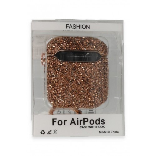 Newface Airpods (1.nesil) Mira Taşlı Kılıf - Rose Gold Newface Airpods (1.nesil) Mira Taşlı Kılıf - Rose Gold