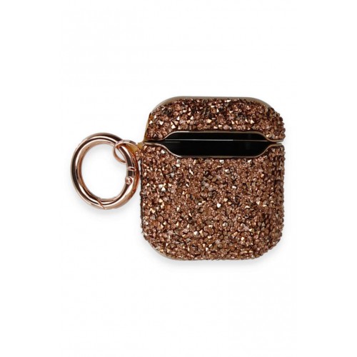 Newface Airpods (1.nesil) Mira Taşlı Kılıf - Rose Gold Newface Airpods (1.nesil) Mira Taşlı Kılıf - Rose Gold