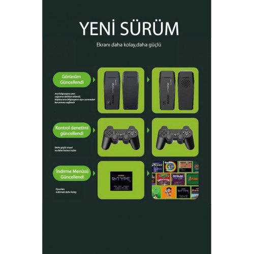 Newface M8 64GB Dual Pad 4K Game Stick - Siyah Newface M8 64GB Dual Pad 4K Game Stick - Siyah